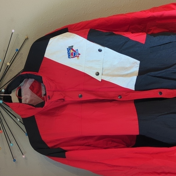 Norman Todd Classic Vintage Nascar Pepsi Jacket XL Red Black White Pockets y2k - Picture 3 of 11